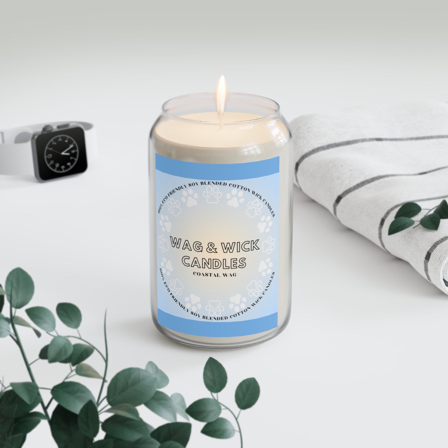 Wag & Wick Coastal Wag Scented Candle | 13.75oz Aromatic Bliss for Pet Lovers