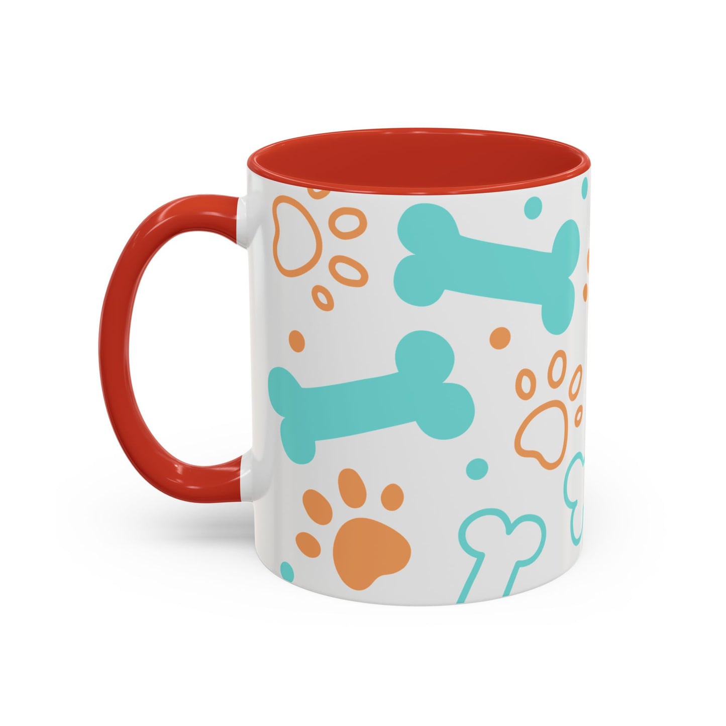 Playful Pet Paw Print Coffee Mug - Cute Dog Bones Design