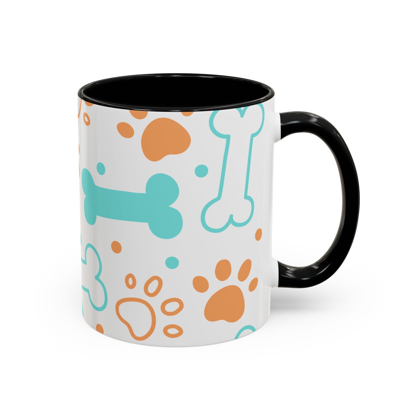 Playful Pet Paw Print Coffee Mug - Cute Dog Bones Design