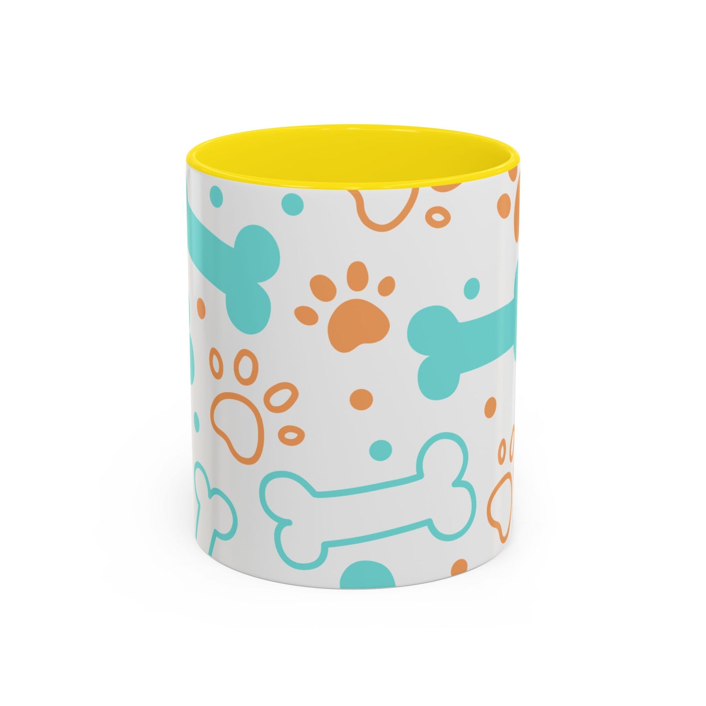 Playful Pet Paw Print Coffee Mug - Cute Dog Bones Design
