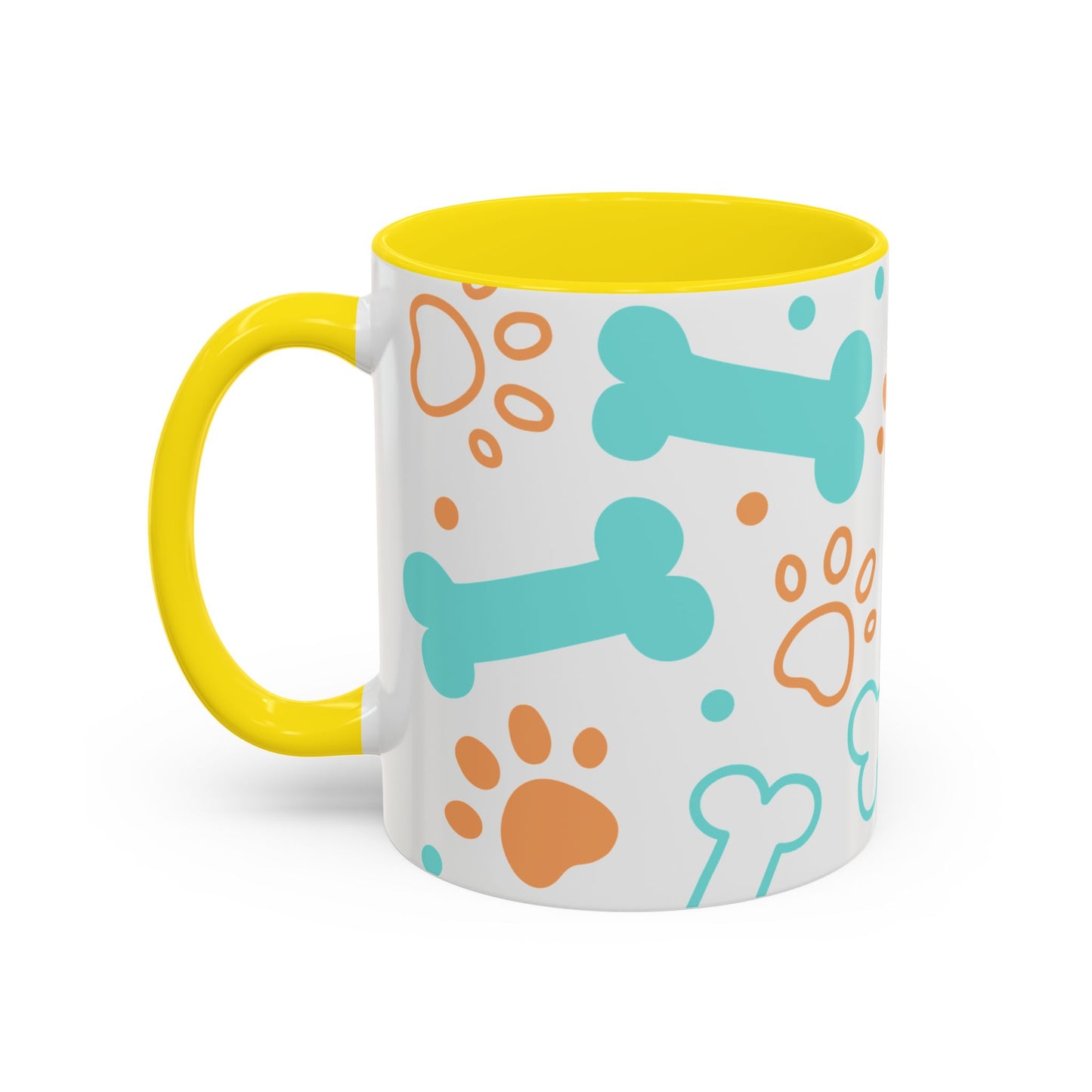 Playful Pet Paw Print Coffee Mug - Cute Dog Bones Design