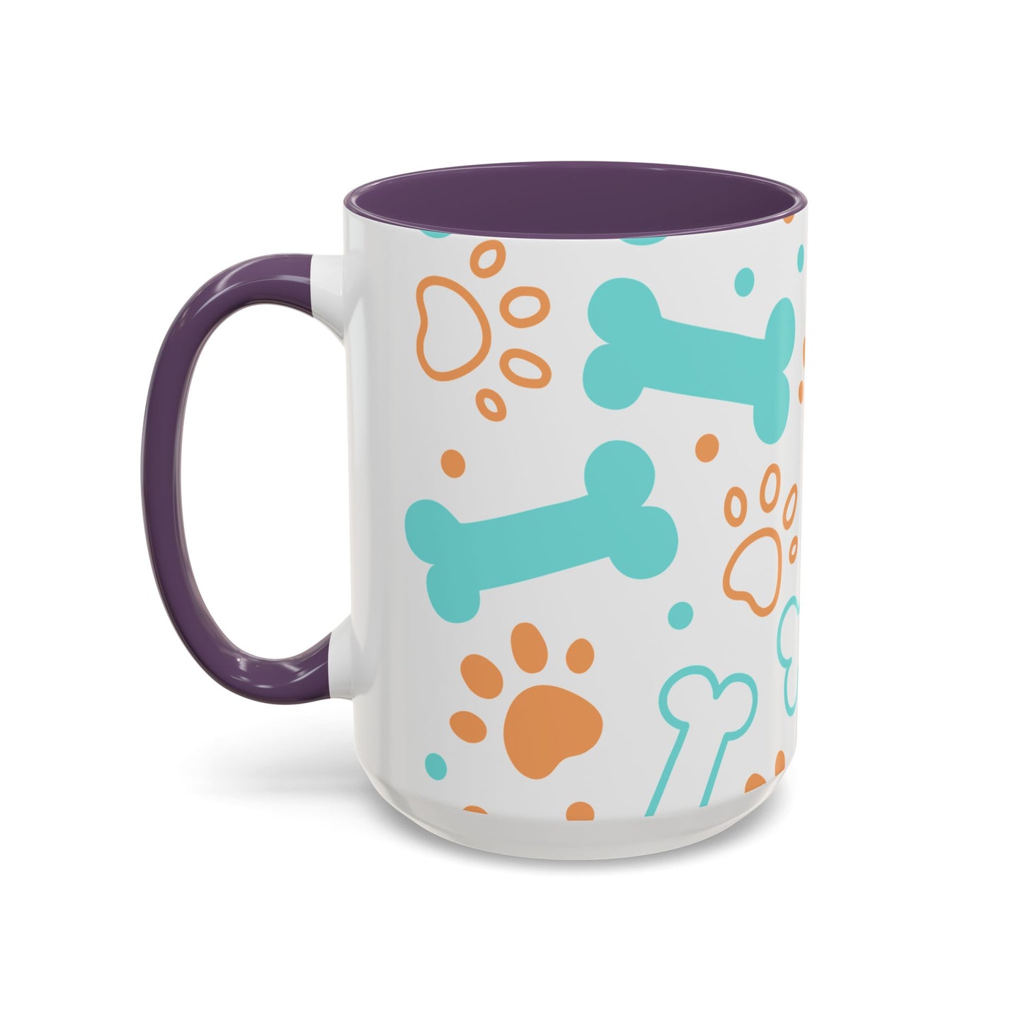 Playful Pet Paw Print Coffee Mug - Cute Dog Bones Design