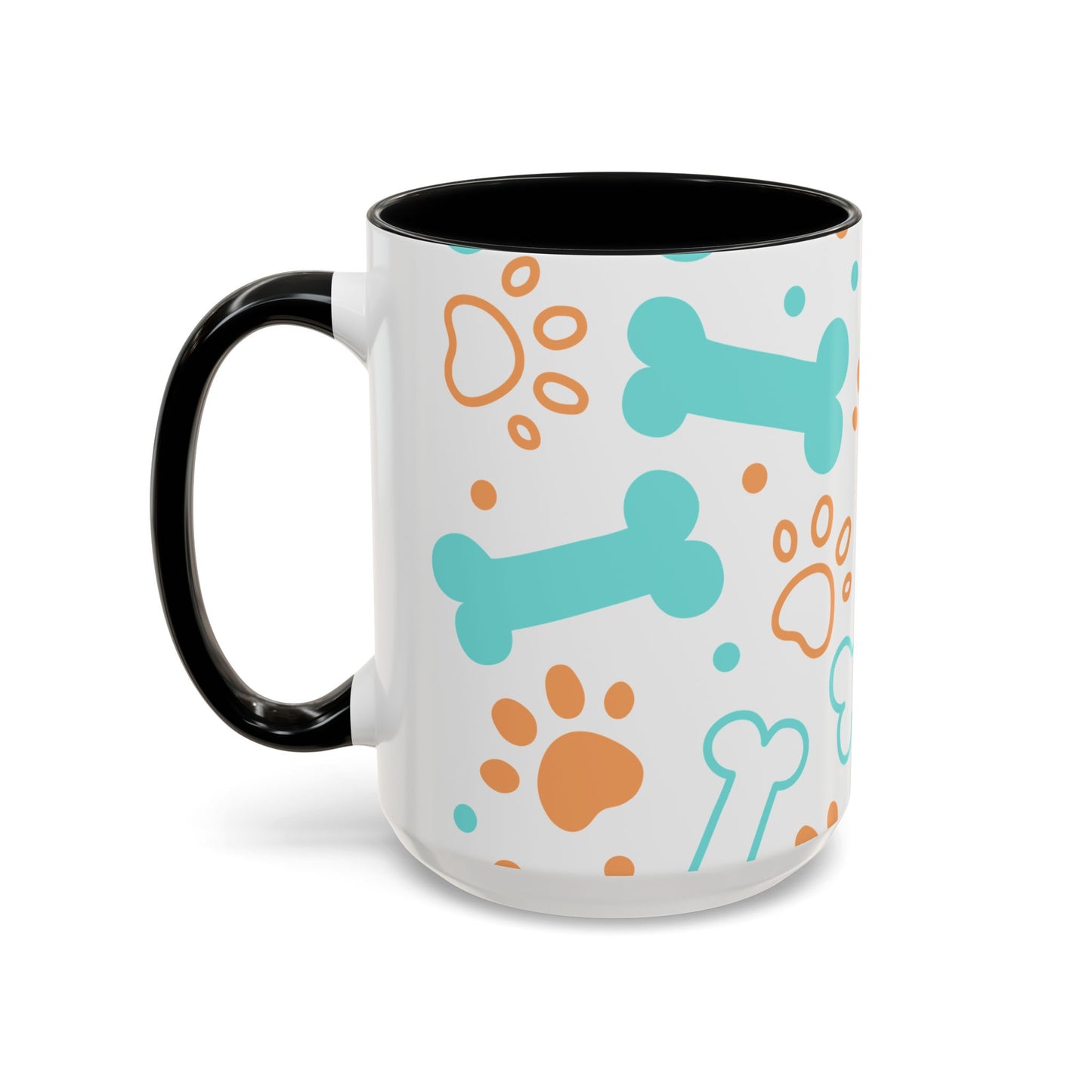 Playful Pet Paw Print Coffee Mug - Cute Dog Bones Design