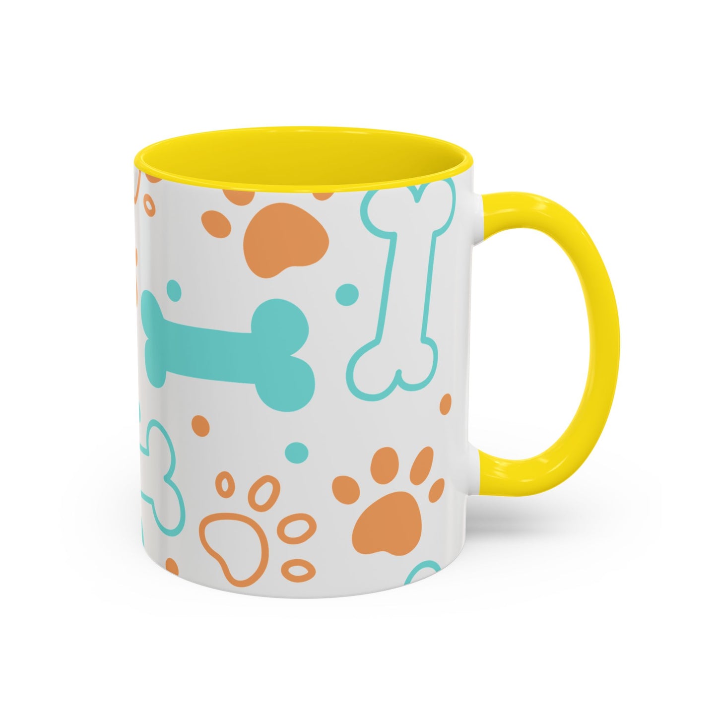 Playful Pet Paw Print Coffee Mug - Cute Dog Bones Design