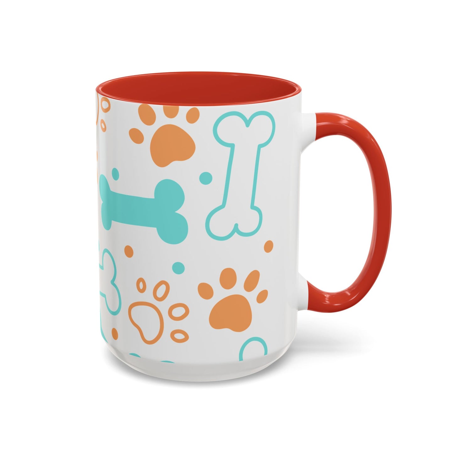 Playful Pet Paw Print Coffee Mug - Cute Dog Bones Design