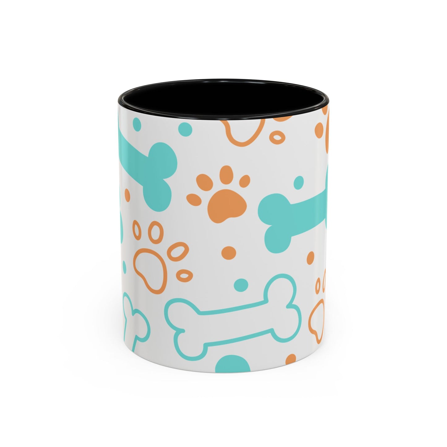 Playful Pet Paw Print Coffee Mug - Cute Dog Bones Design