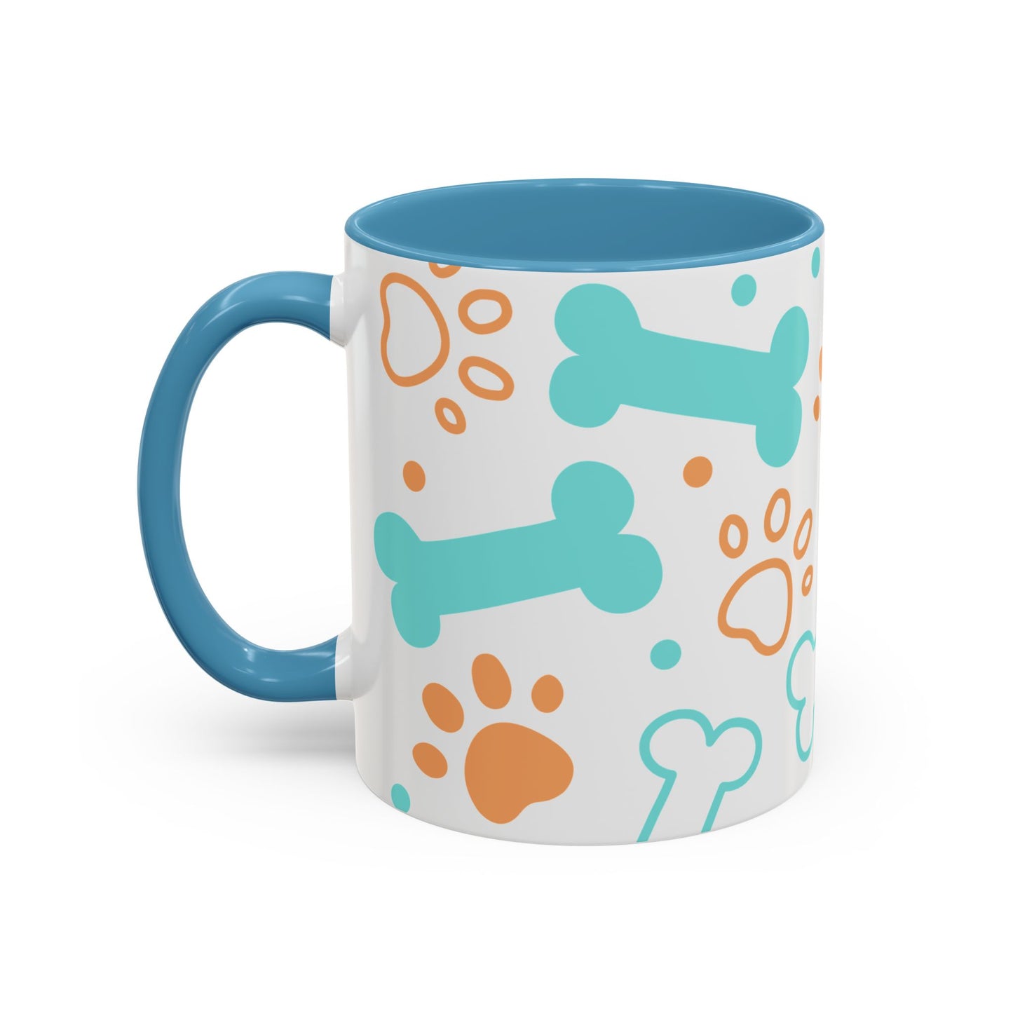 Playful Pet Paw Print Coffee Mug - Cute Dog Bones Design