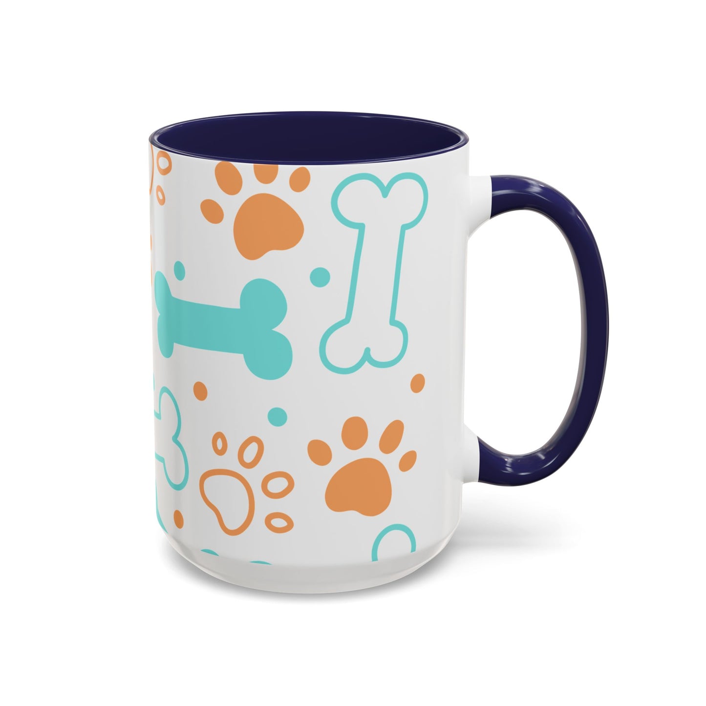 Playful Pet Paw Print Coffee Mug - Cute Dog Bones Design