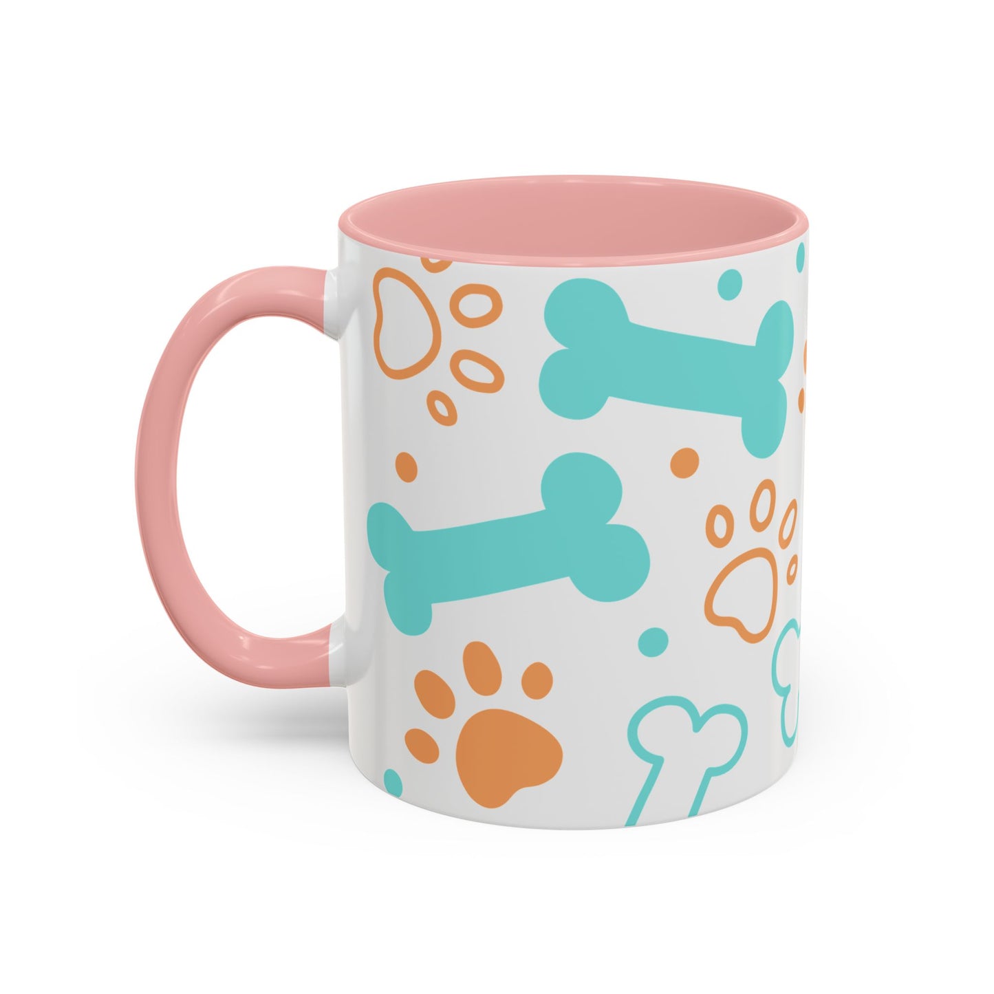 Playful Pet Paw Print Coffee Mug - Cute Dog Bones Design