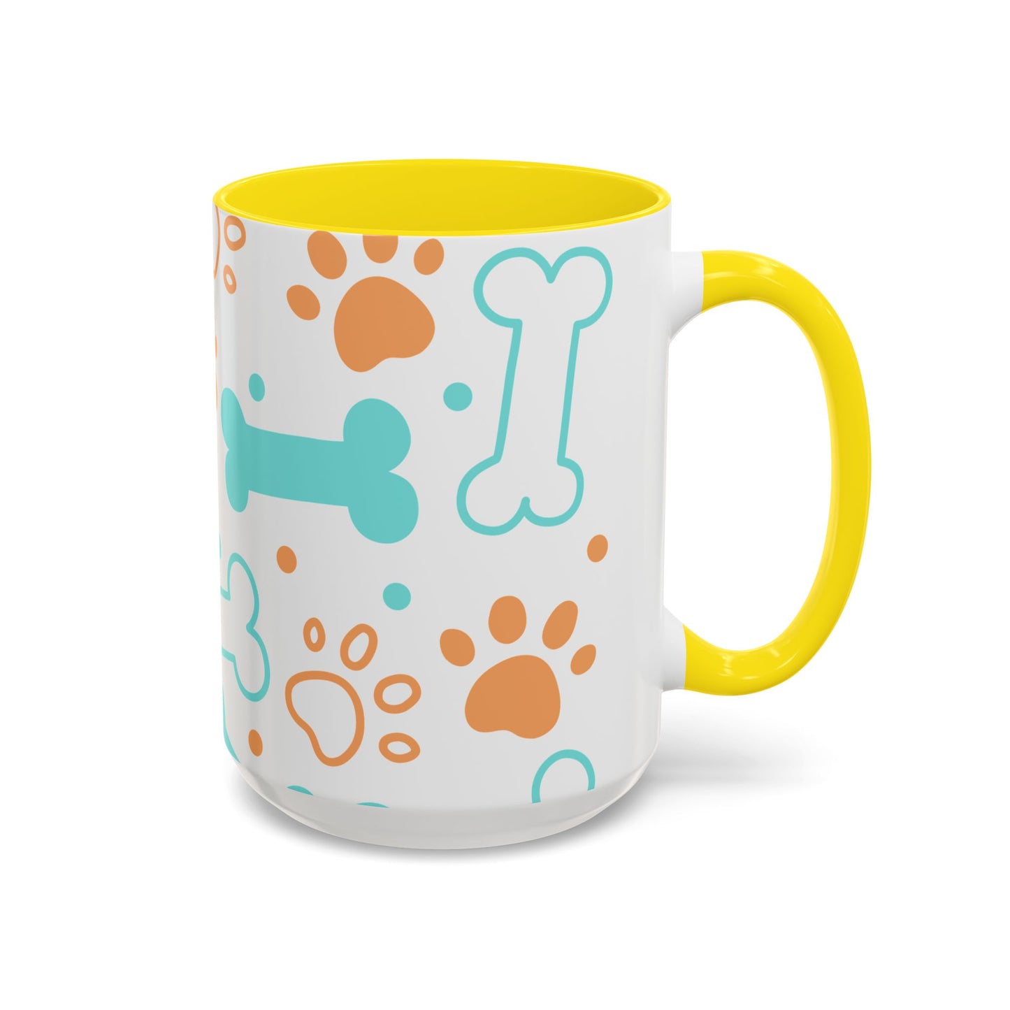 Playful Pet Paw Print Coffee Mug - Cute Dog Bones Design