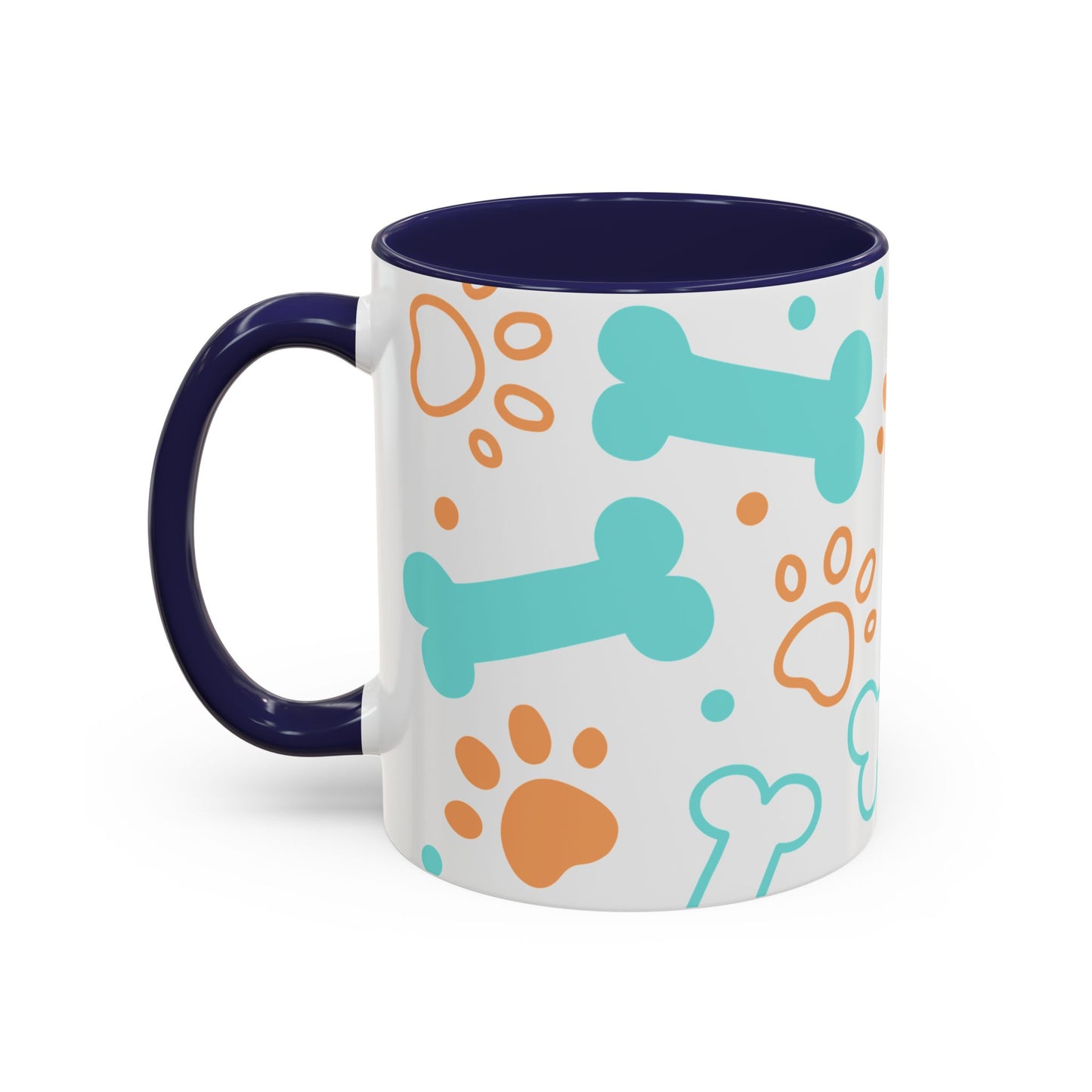 Playful Pet Paw Print Coffee Mug - Cute Dog Bones Design