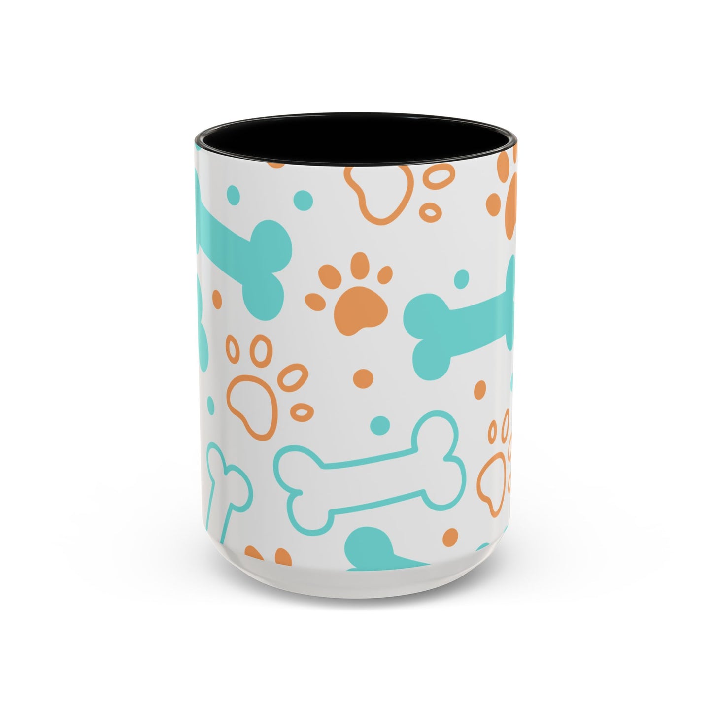Playful Pet Paw Print Coffee Mug - Cute Dog Bones Design