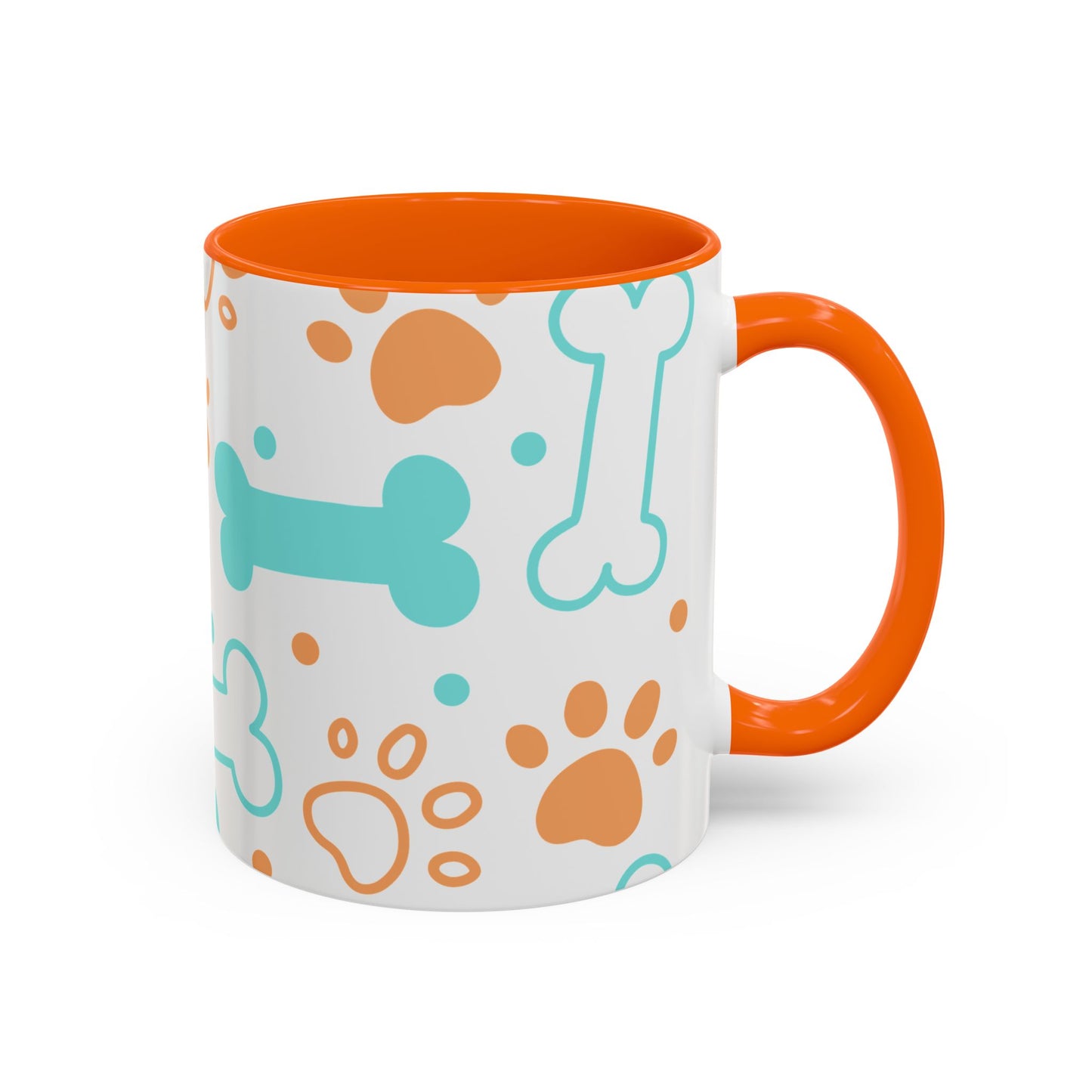 Playful Pet Paw Print Coffee Mug - Cute Dog Bones Design