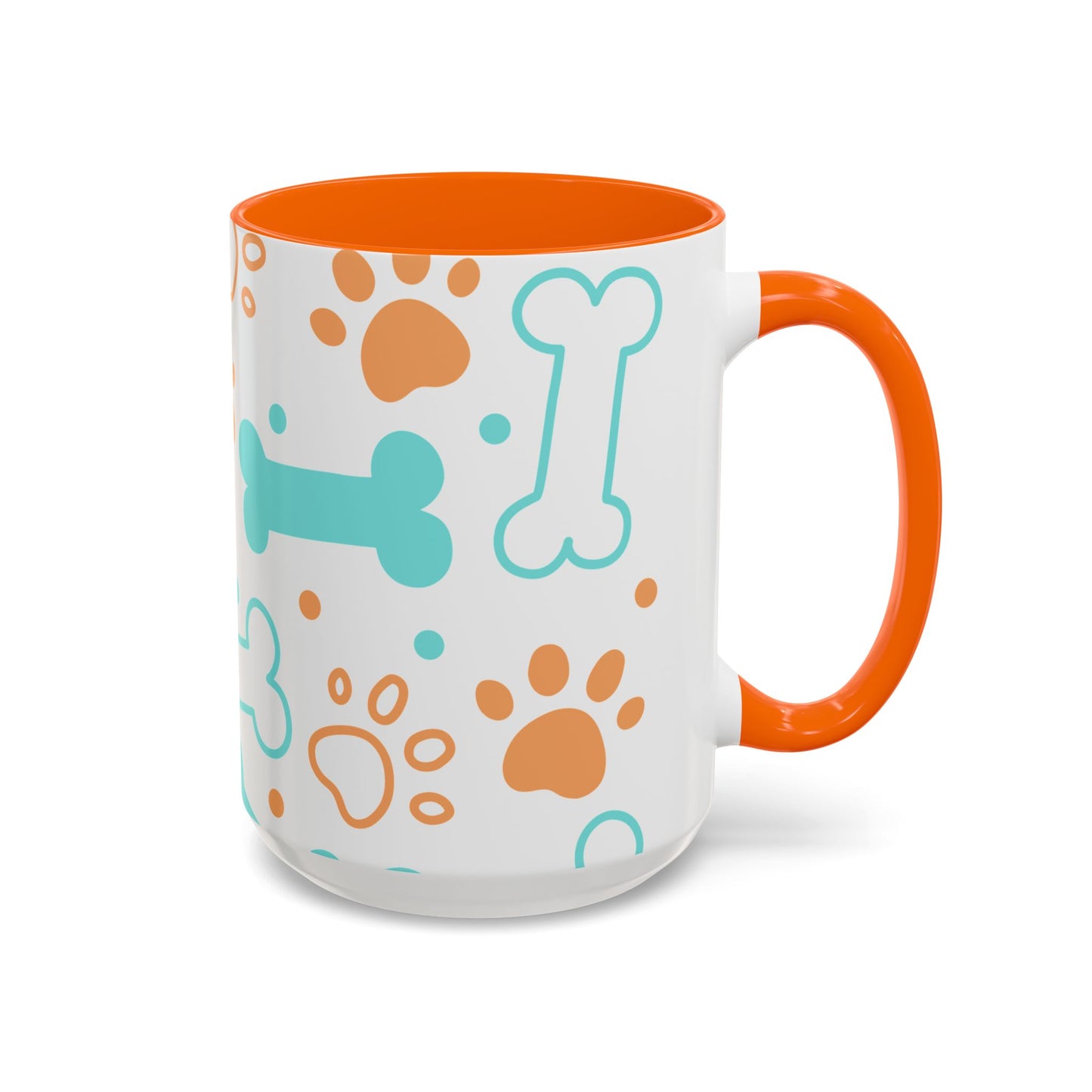 Playful Pet Paw Print Coffee Mug - Cute Dog Bones Design