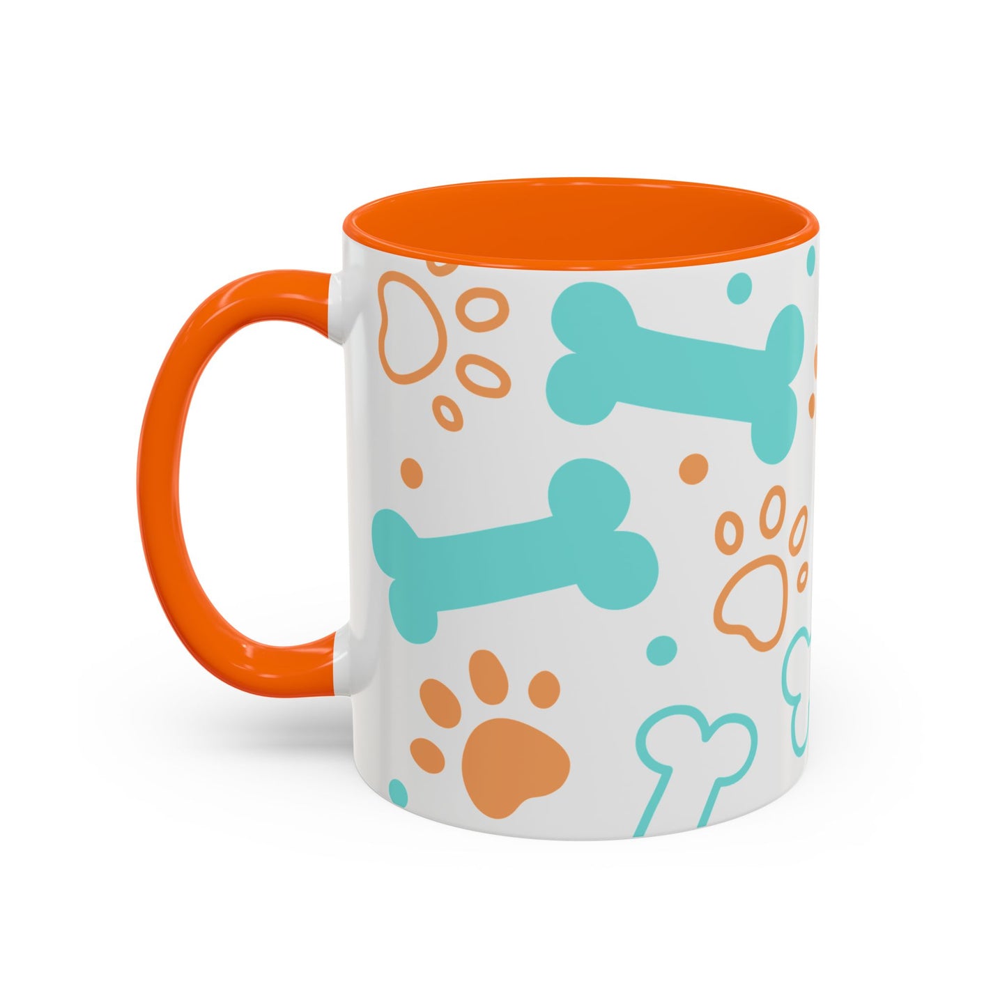 Playful Pet Paw Print Coffee Mug - Cute Dog Bones Design