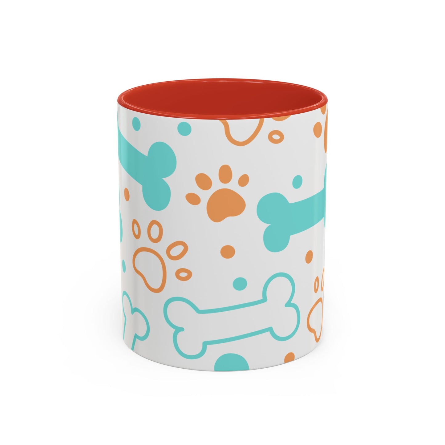 Playful Pet Paw Print Coffee Mug - Cute Dog Bones Design