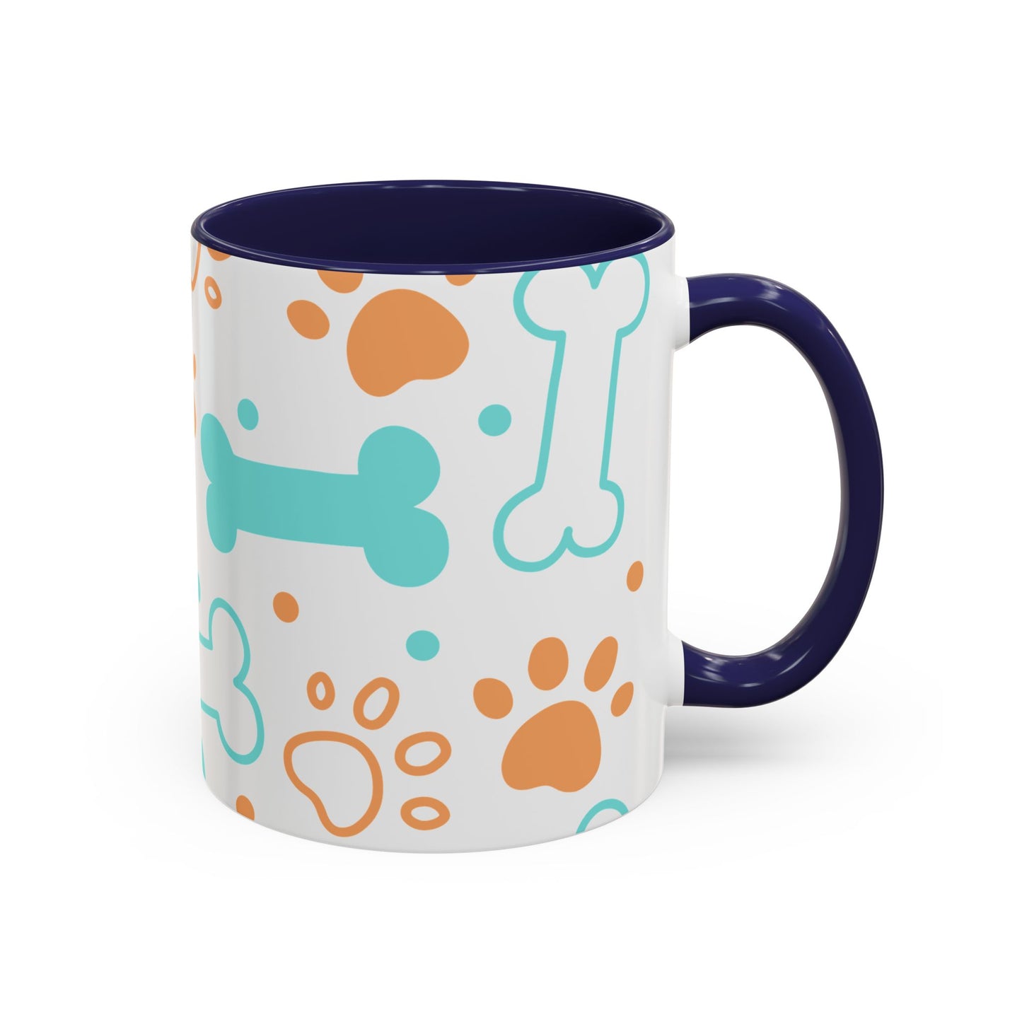 Playful Pet Paw Print Coffee Mug - Cute Dog Bones Design