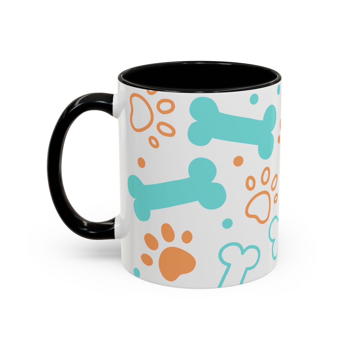 Playful Pet Paw Print Coffee Mug - Cute Dog Bones Design