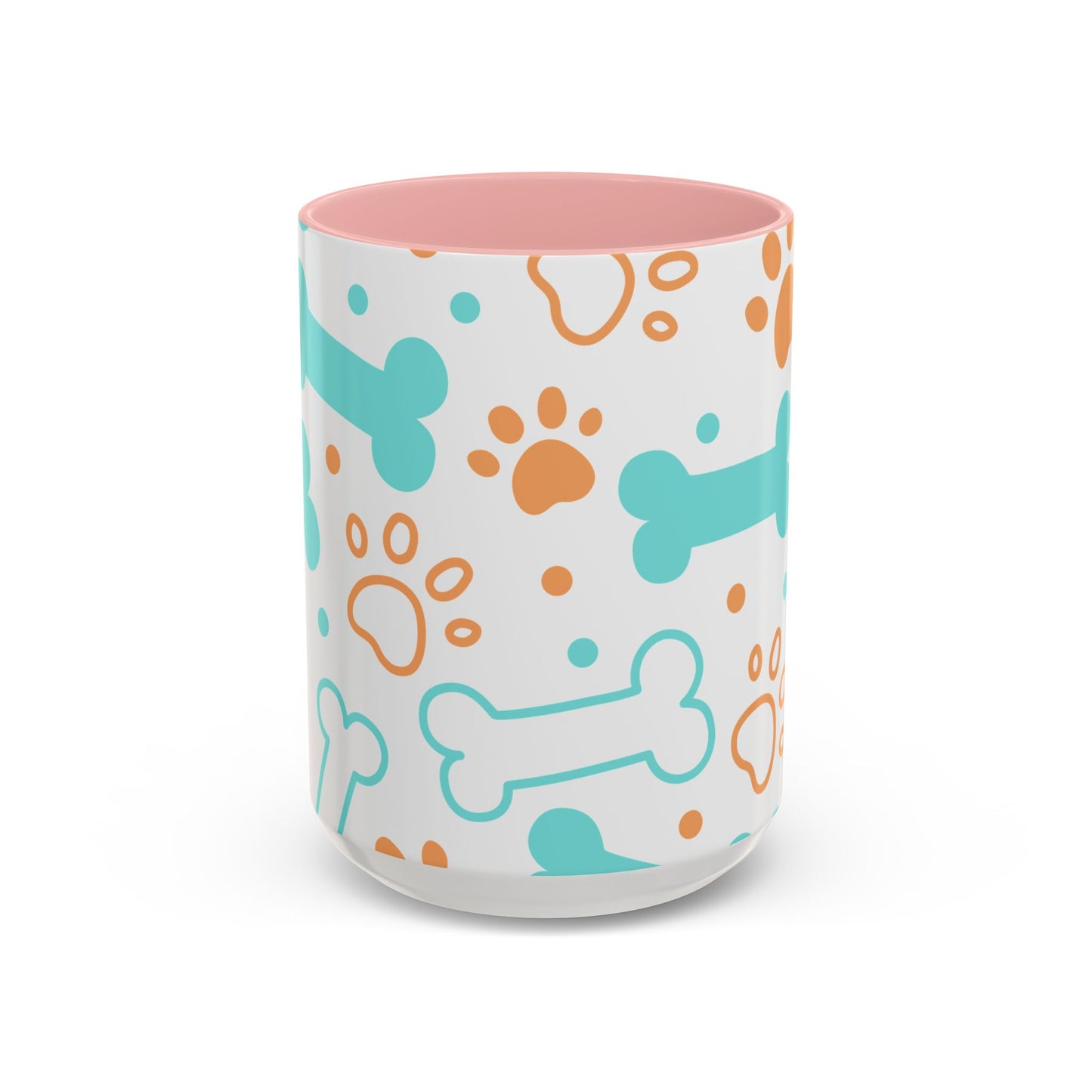 Playful Pet Paw Print Coffee Mug - Cute Dog Bones Design