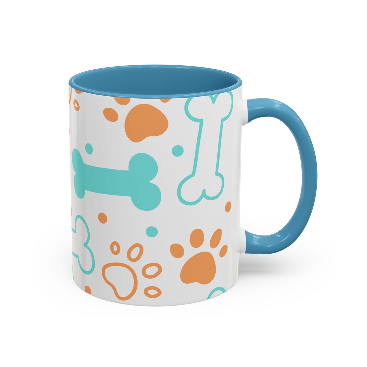 Playful Pet Paw Print Coffee Mug - Cute Dog Bones Design
