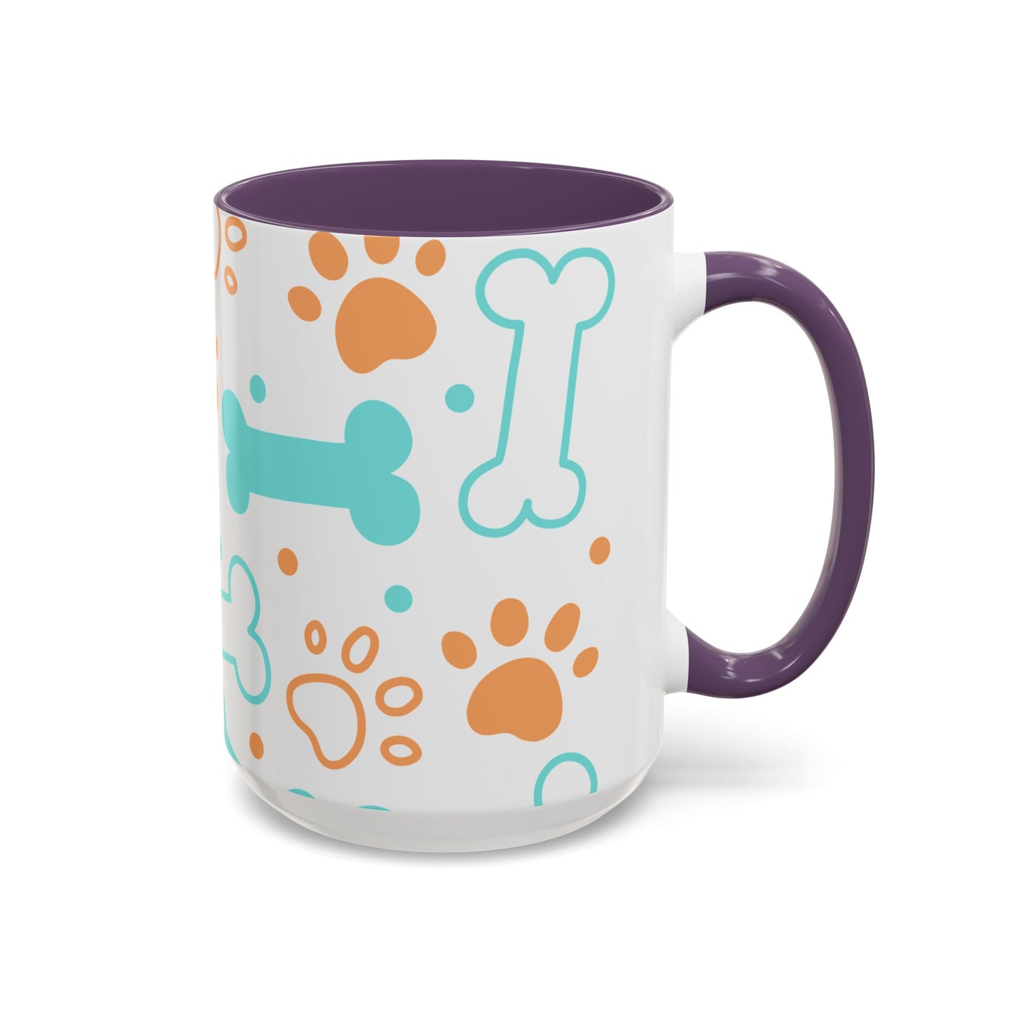 Playful Pet Paw Print Coffee Mug - Cute Dog Bones Design