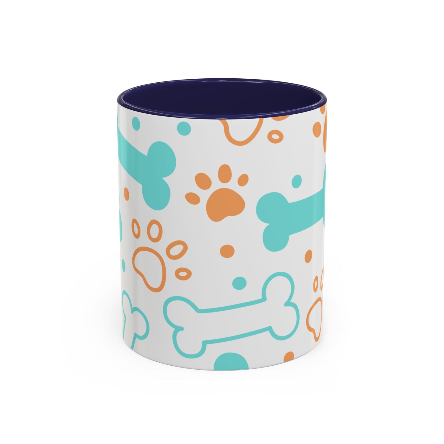 Playful Pet Paw Print Coffee Mug - Cute Dog Bones Design