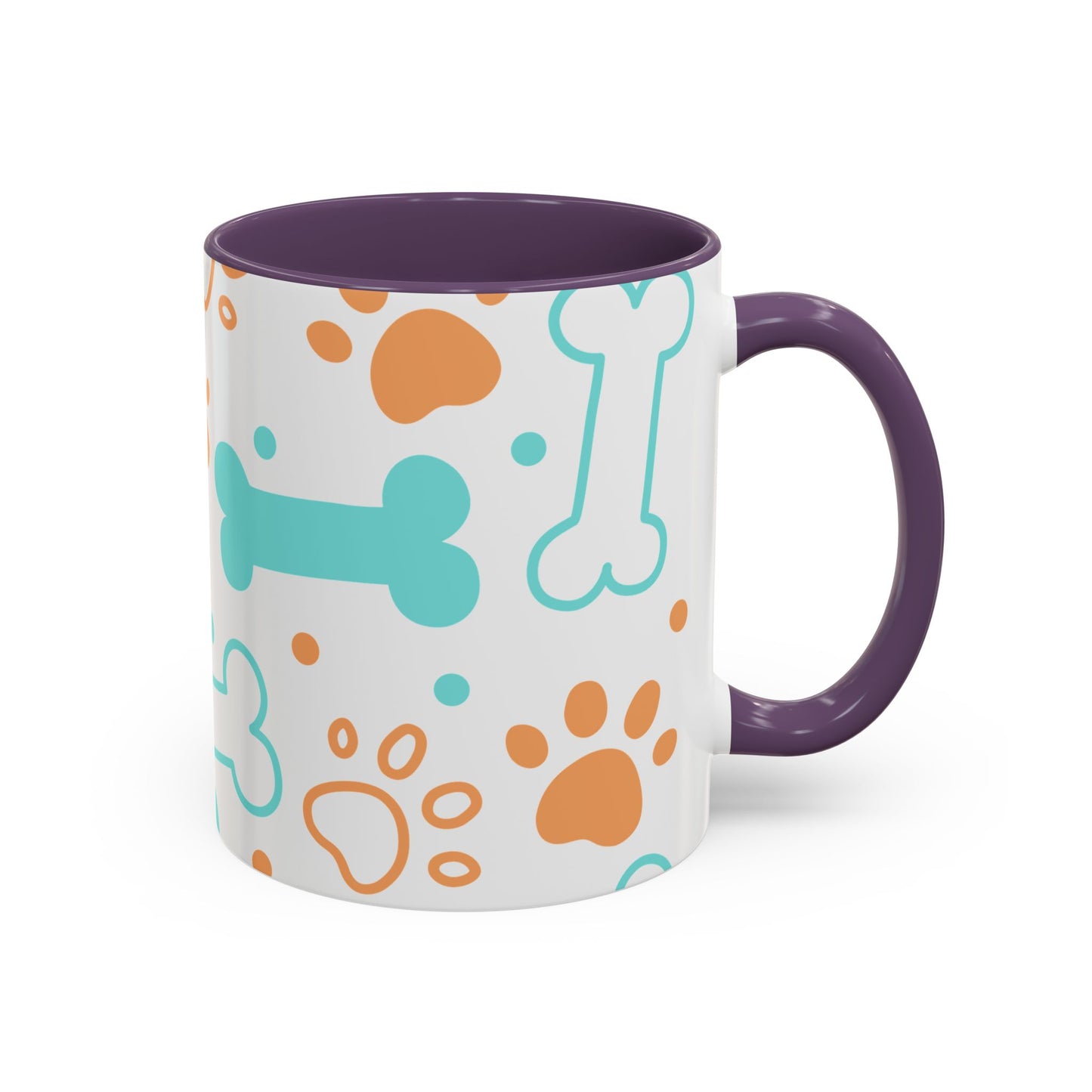 Playful Pet Paw Print Coffee Mug - Cute Dog Bones Design