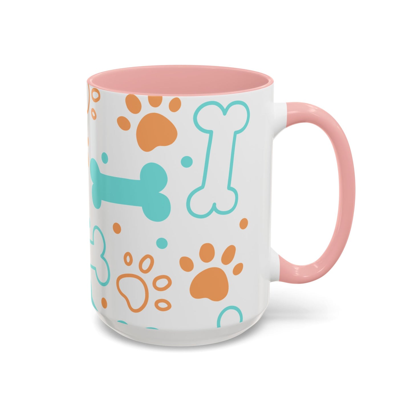 Playful Pet Paw Print Coffee Mug - Cute Dog Bones Design