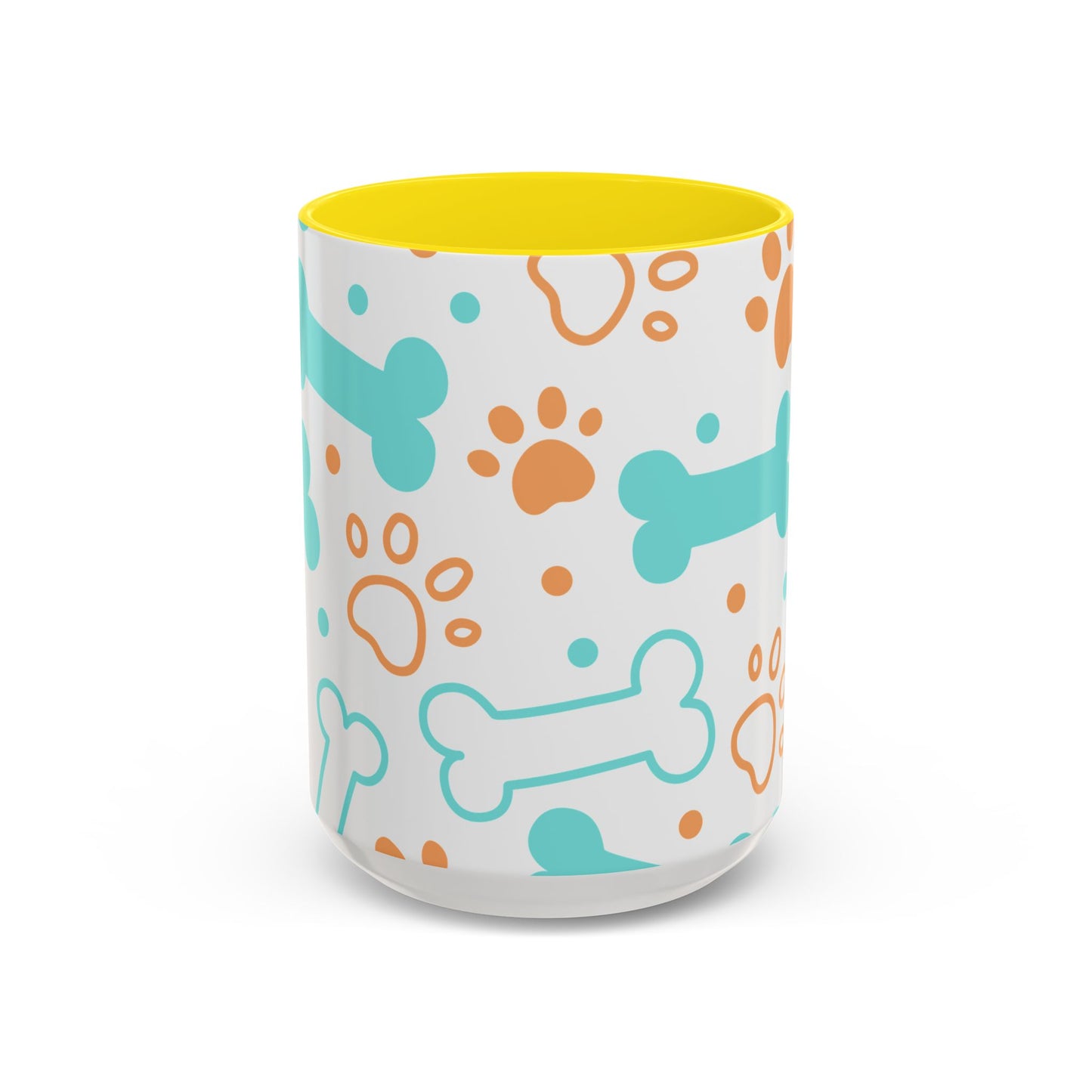 Playful Pet Paw Print Coffee Mug - Cute Dog Bones Design
