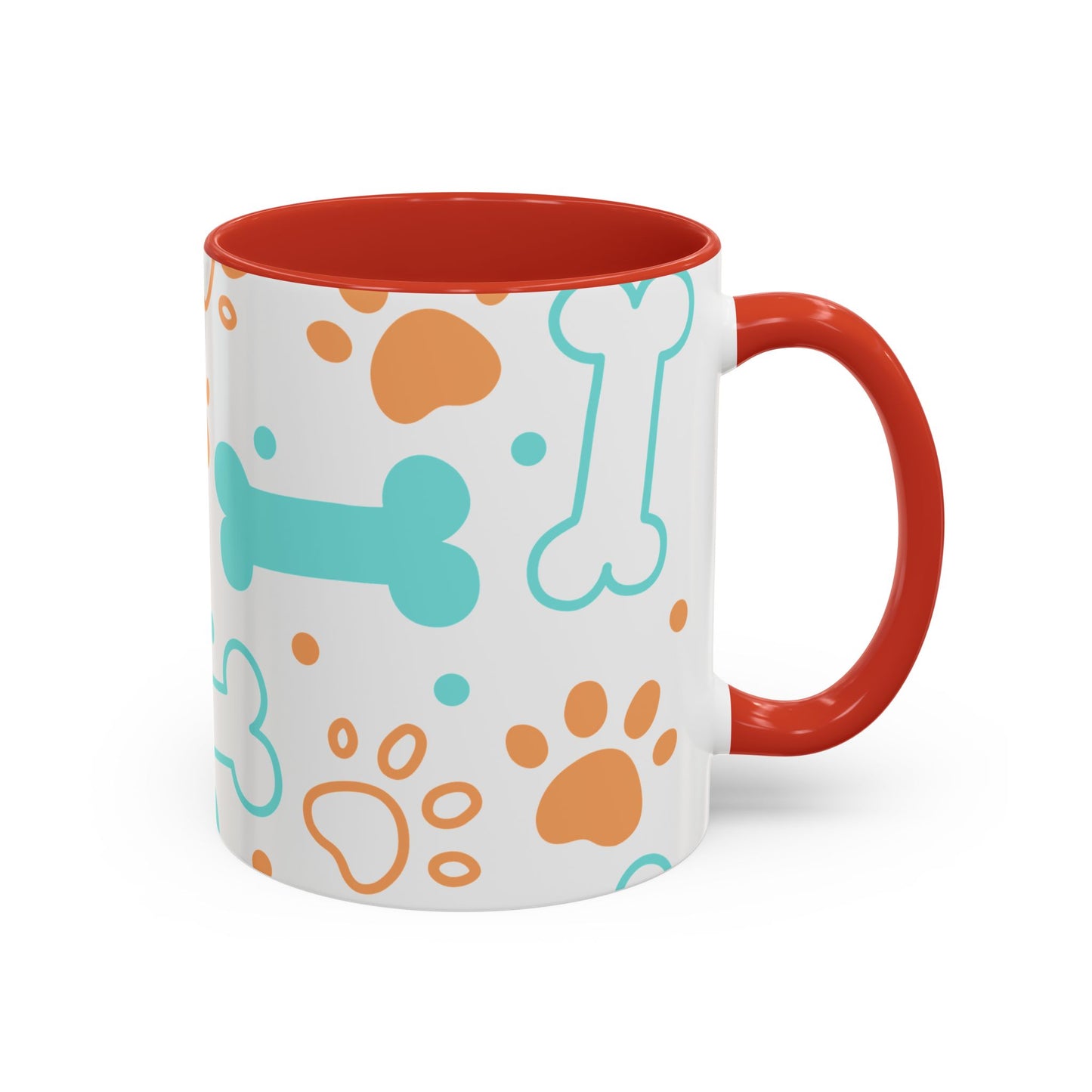 Playful Pet Paw Print Coffee Mug - Cute Dog Bones Design