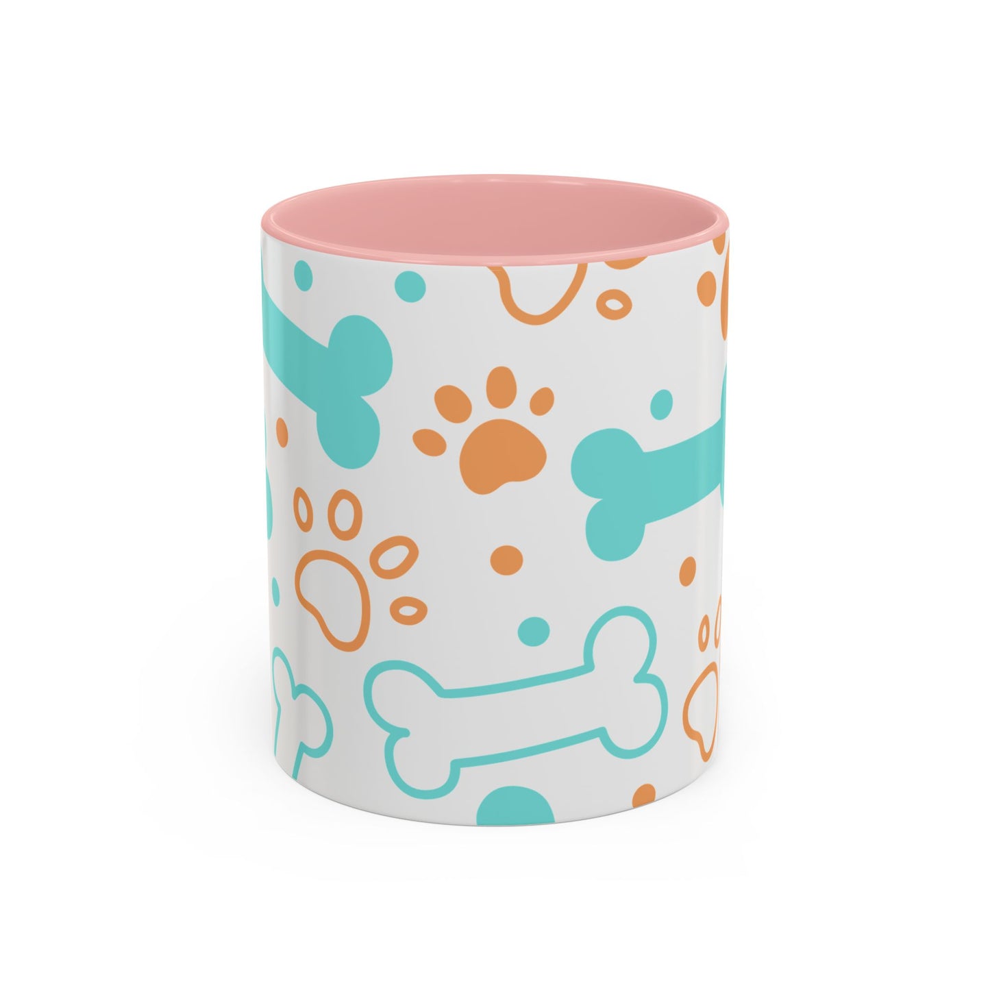 Playful Pet Paw Print Coffee Mug - Cute Dog Bones Design