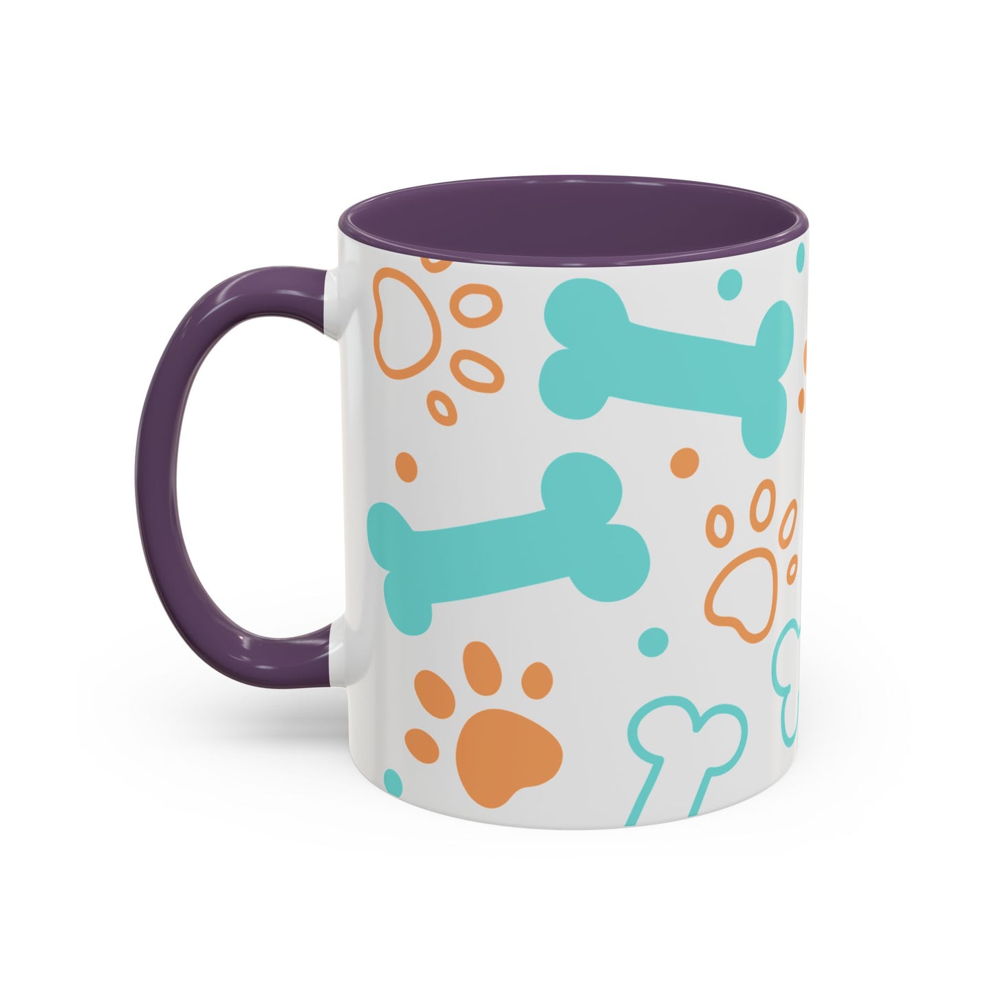 Playful Pet Paw Print Coffee Mug - Cute Dog Bones Design