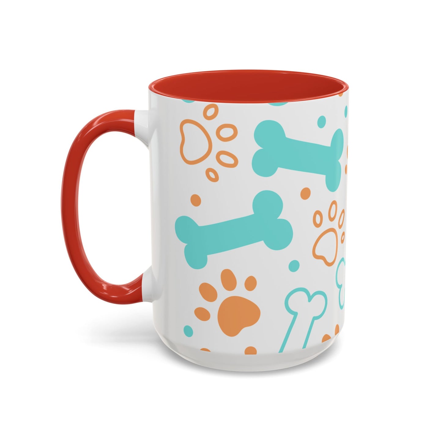 Playful Pet Paw Print Coffee Mug - Cute Dog Bones Design