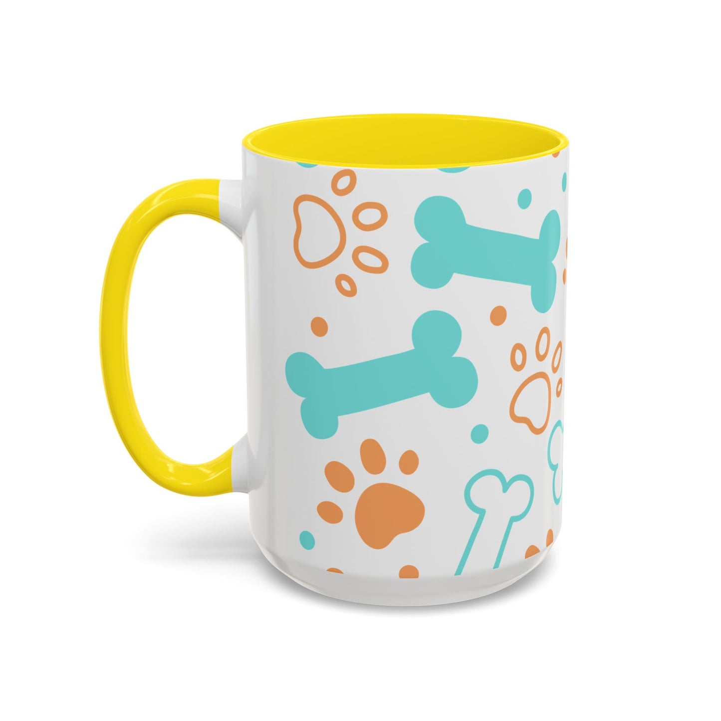 Playful Pet Paw Print Coffee Mug - Cute Dog Bones Design
