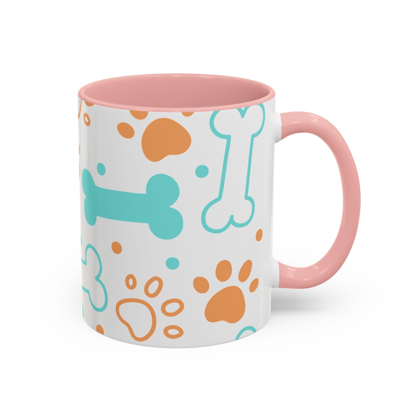Playful Pet Paw Print Coffee Mug - Cute Dog Bones Design