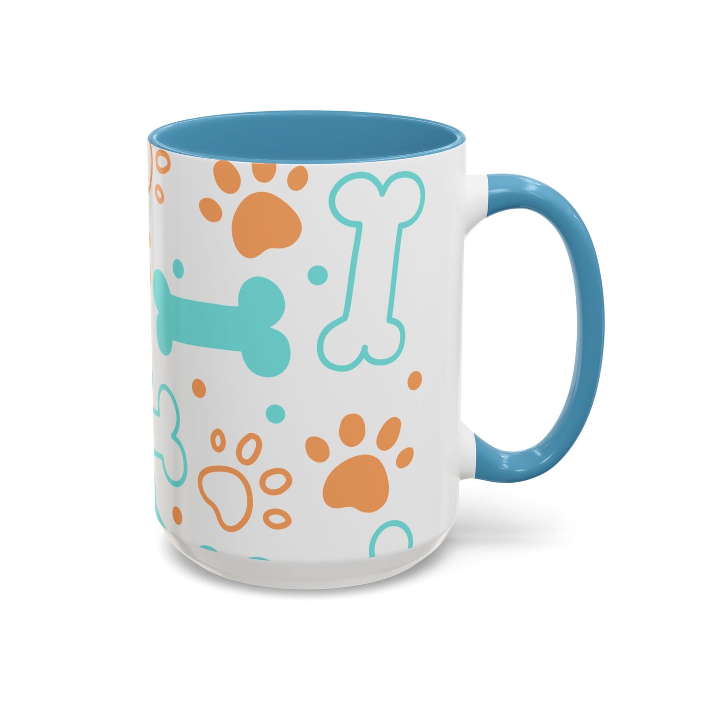 Playful Pet Paw Print Coffee Mug - Cute Dog Bones Design