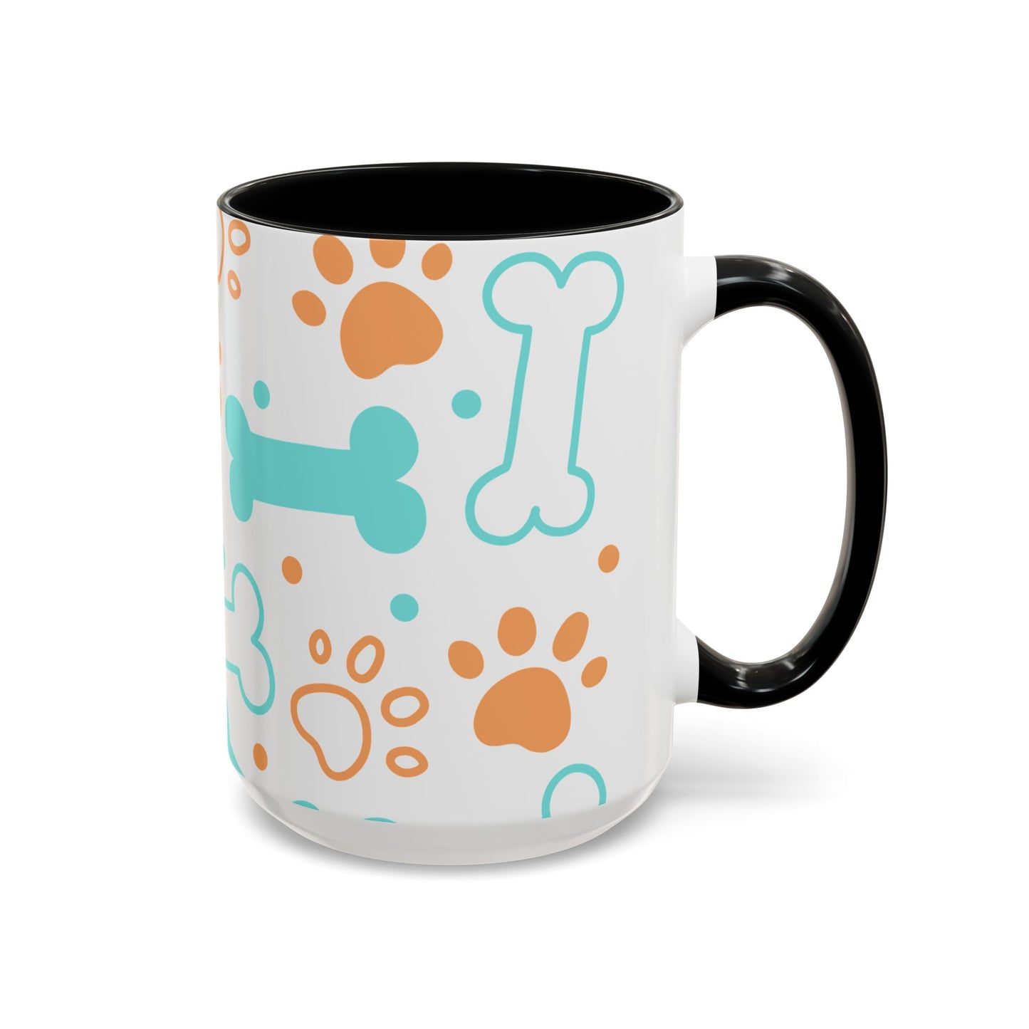 Playful Pet Paw Print Coffee Mug - Cute Dog Bones Design